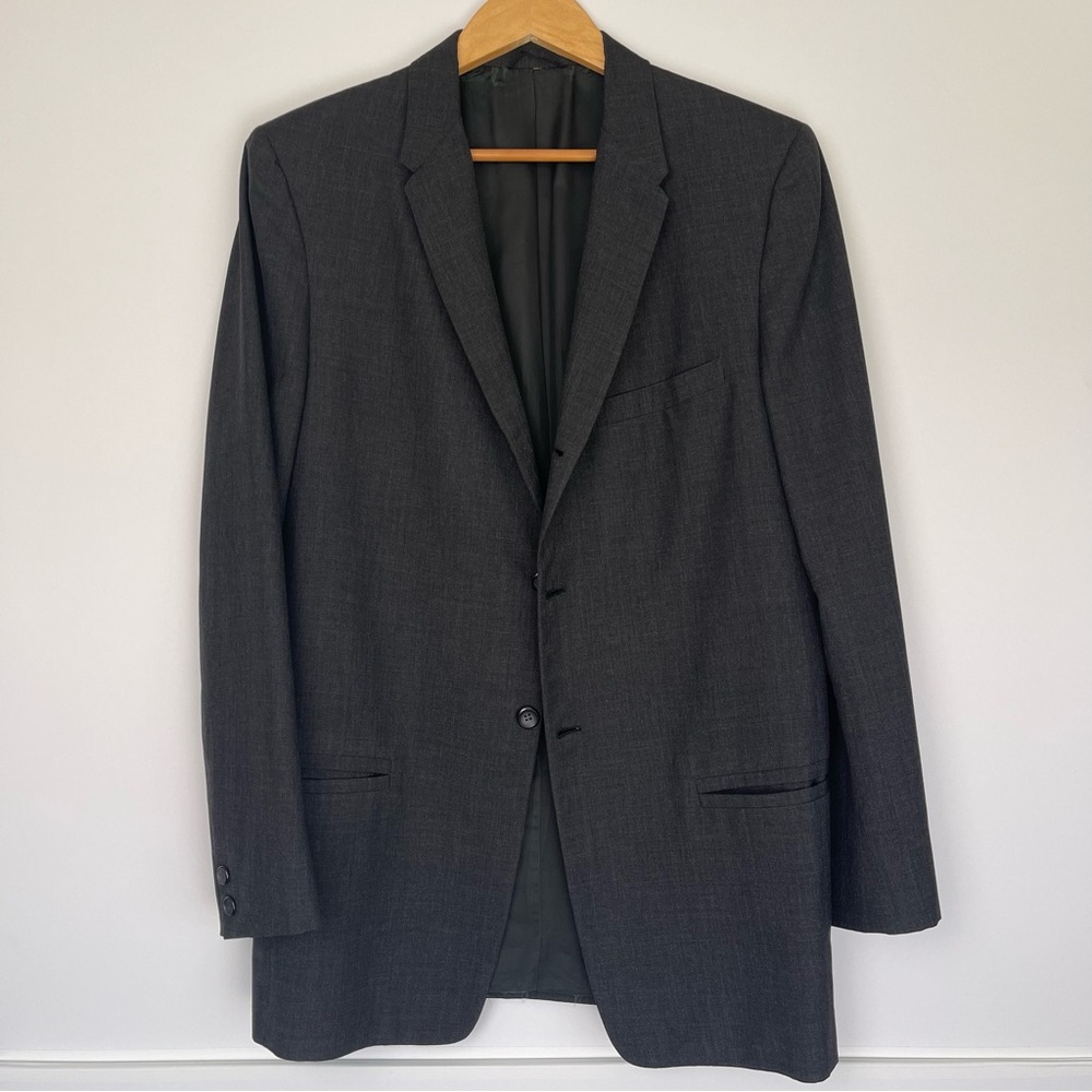 Men's Vintage Charcoal Linen Blazer